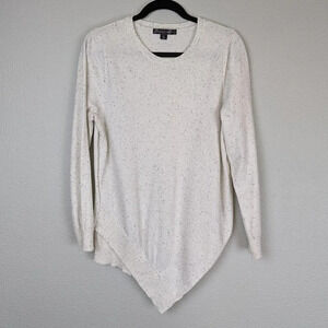 United States Sweater White/ Black dot V hem size Large